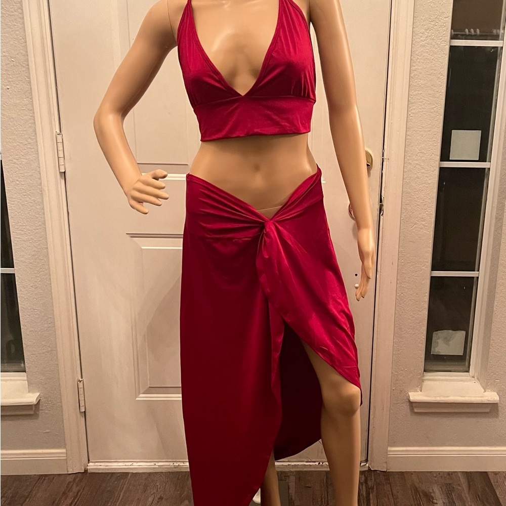 2 Piece Dress in Wine color